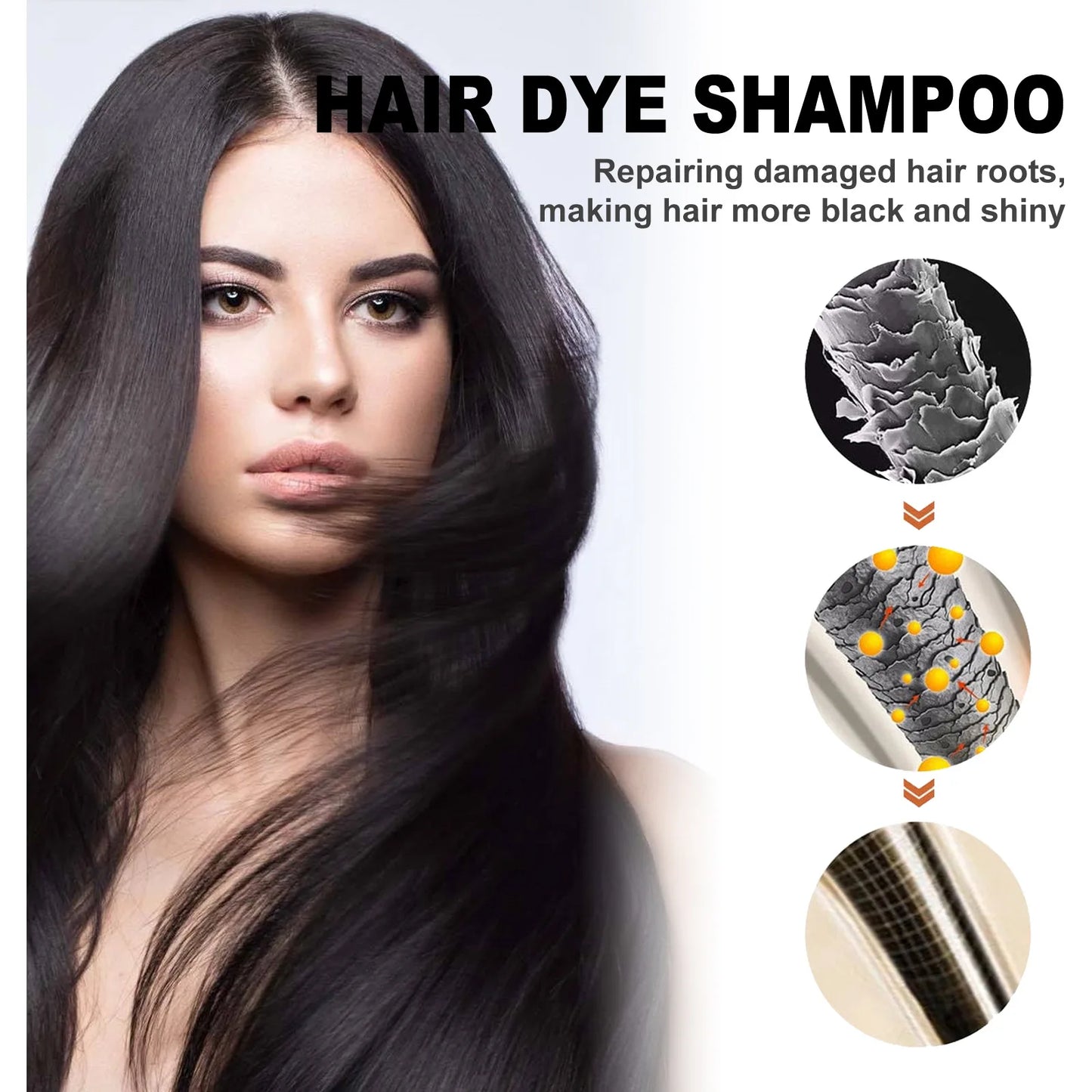 White To Black Shampoo Anti Hair Loss Natural Plant Polygonum Essence Oil Control Nourishing Scalp Shampoo for Men Women 100ml